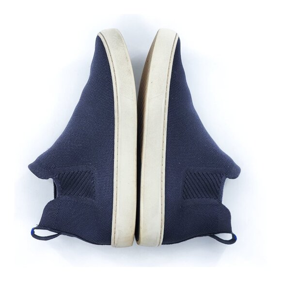 ROTHY'S The Chelsea Boot Slip On  High Top Sneakers in Navy Knit - Picture 9 of 12
